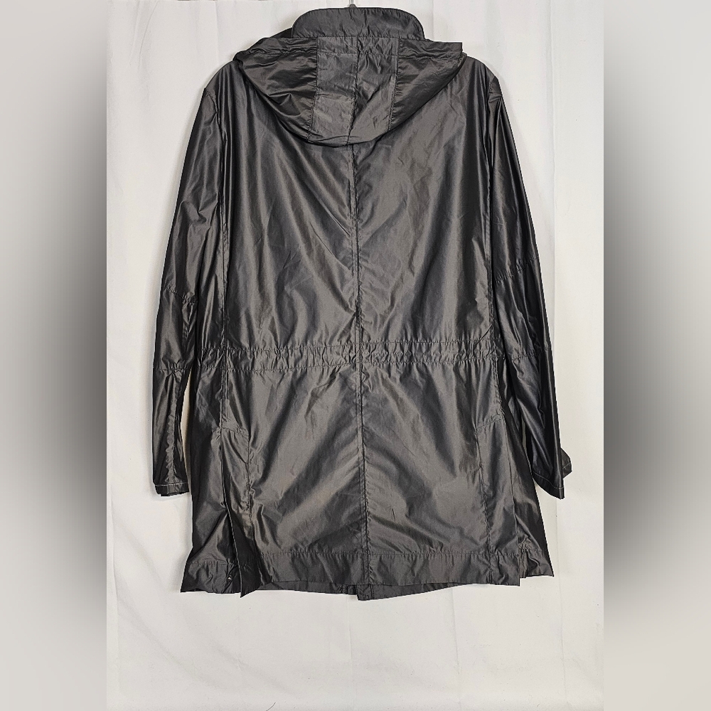 Kenneth Cole hooded lightweight long jacket in dark silver. Men's Sm. EUC - Picture 3 of 13